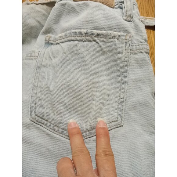 WE THE FREE Jeans Womens 24 BLUE Preowned Summer Denim DISTRESSED FLARED FLARE ? - Picture 3 of 16